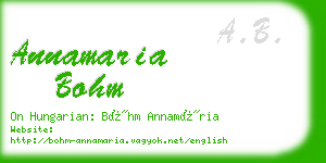 annamaria bohm business card